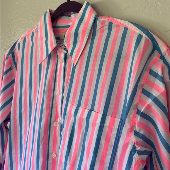 Boden Connie Relaxed Stripe Cotton Blend Button-Down Shirt 12 - Picture 3 of 8